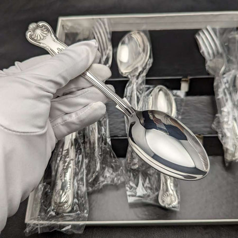 British vintage silver plate cutlery 7 pieces x2 set dead stock