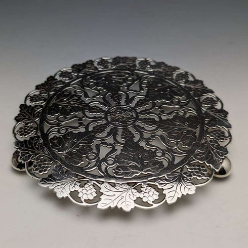 British vintage silver plate teapot stand pair