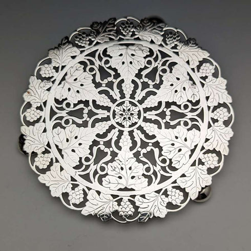 British vintage silver plate teapot stand pair