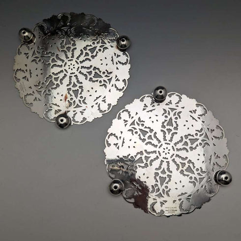 British vintage silver plate teapot stand pair