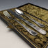 Around 1890 British Antique Silver Plated Crisling Cutlery Set in Case