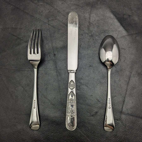 Around 1890 British Antique Silver Plated Crisling Cutlery Set in Case