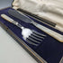 British Vintage White Pearl Shell Handle Silver Plated Fish Server Set in Case