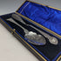 British antique silver plate jam spoon & butter knife set in case