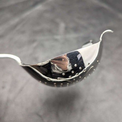 Colador de té de plata esterlina, antigüedad británica de 1917