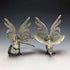 Pareja de figuras de gallo de peltre vintage británico