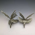 Pareja de figuras de gallo de peltre vintage británico