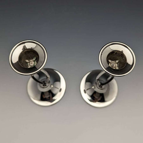 British vintage silver plate candle stand candlestick pair