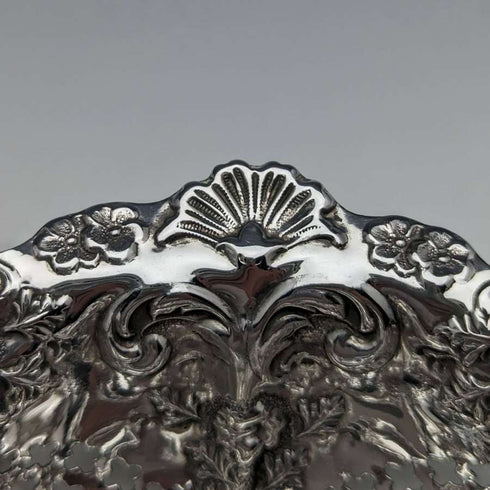 1897 British Antique Pure Silver Bonbon Dish Diameter 15cm William Neale