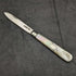 Navaja plegable antigua británica de 1897, mango de nácar, hoja de plata esterlina