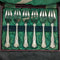 Set of 6 British vintage silver plated forks in a case