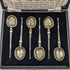 1936 British Vintage Sterling Silver Annoying Spoons Set of 6 in a Case