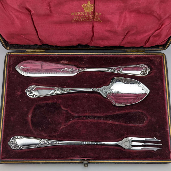 Juego de servir pasteles de plata chapada vintage británica, Mappin & Webb