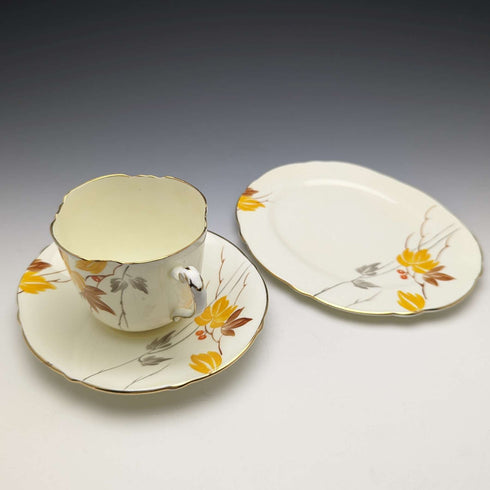 Trío de tazas de té Paragon, Reino Unido, década de 1930