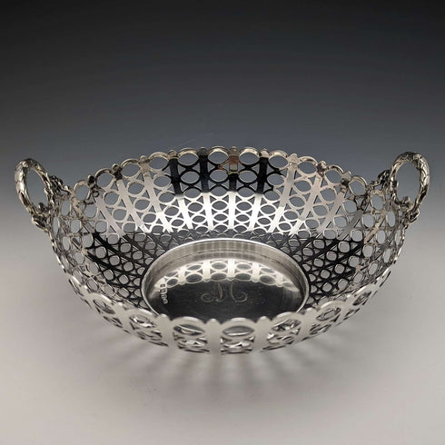 1911年 英国アンティーク 純銀製ボウル ピアス装飾 452g MAPPIN&WEBB
