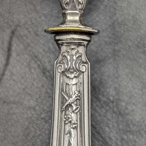 French antique sterling silver handle hors d'oeuvre cutlery set in case