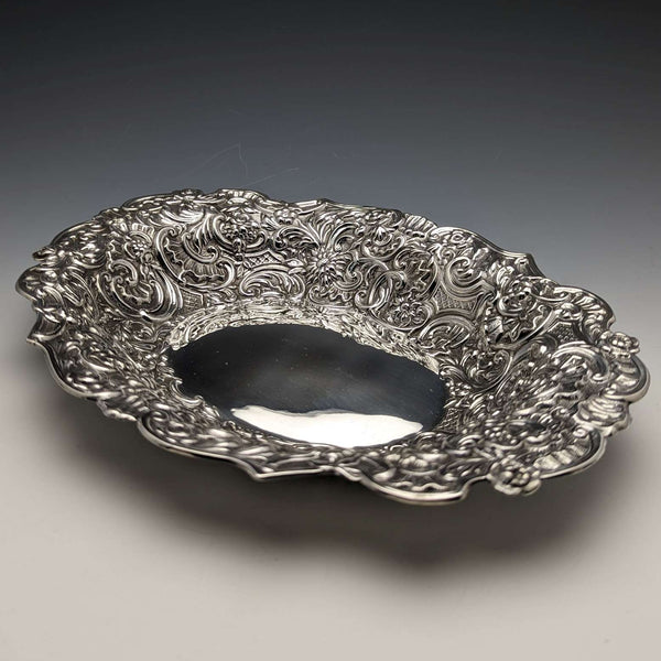 1900년 영국 앤틱 순은제 볼 부조 장식 217g William Comyns