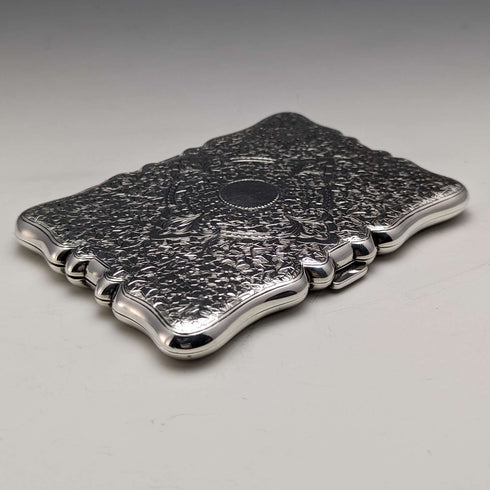 1889 British Antique Sterling Silver Double Open Card Case 123g Deakin and Francis