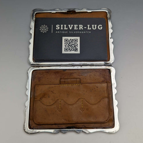 1889 British Antique Sterling Silver Double Open Card Case 123g Deakin and Francis