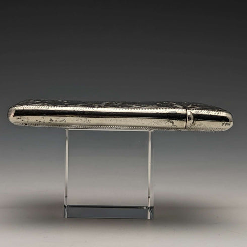 Tarjetero de plata de ley, antiguo, británico, año 1900, 79 g, Henry Pope
