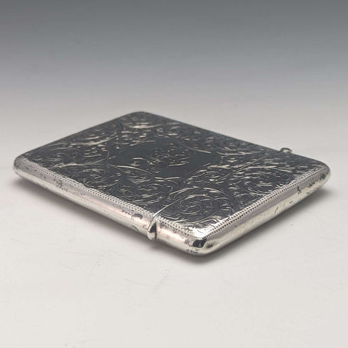 Tarjetero de plata de ley, antiguo, británico, año 1900, 79 g, Henry Pope