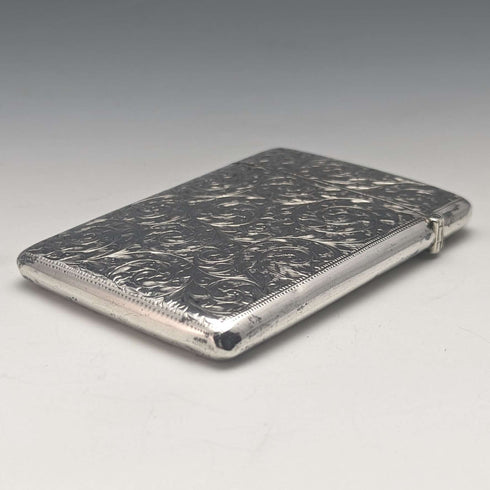 Tarjetero de plata de ley, antiguo, británico, año 1900, 79 g, Henry Pope