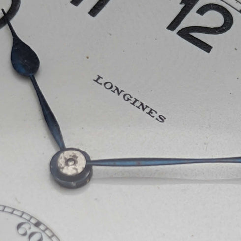 Reloj de bolsillo Longines antiguo de alrededor de 1921, chapado en plata, esfera abierta, en buen estado de funcionamiento