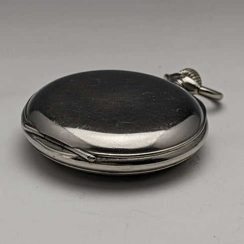 Reloj de bolsillo Longines antiguo de alrededor de 1921, chapado en plata, esfera abierta, en buen estado de funcionamiento