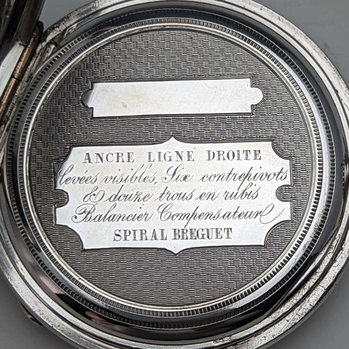 Antique unsigned pocket watch made in France, silver side open face, works well
