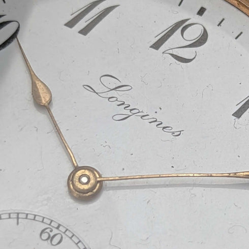 Reloj de bolsillo Longines antiguo de alrededor de 1913, caja tipo hunter chapada en oro, calibre 19.74N, en buen estado de funcionamiento