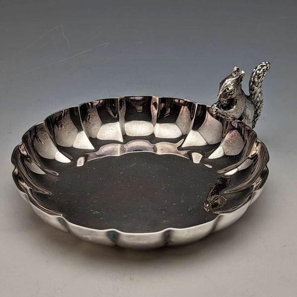 British Vintage Silver Plated Squirrel Decorated Bonbon Dish 297g