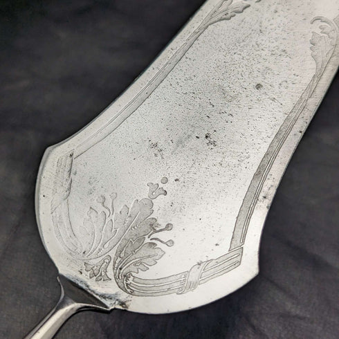 Cubiertos de servir antiguos alemanes de principios del siglo XX, mango de plata 800