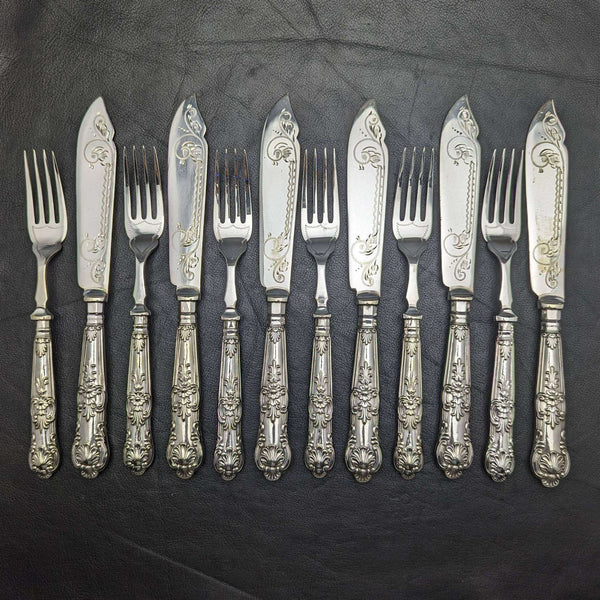 1930 British Vintage Silver Plated Cutlery Set 6x2