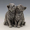 Figura decorativa de dos gatitos de William Comyns, Reino Unido, bañada en plata de ley, 178 g