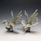 Pareja de figuras de gallo de peltre vintage británico