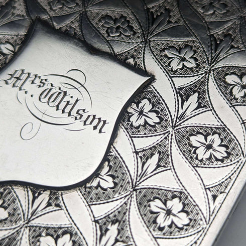 1830 British antique sterling silver card case Edinburgh JR