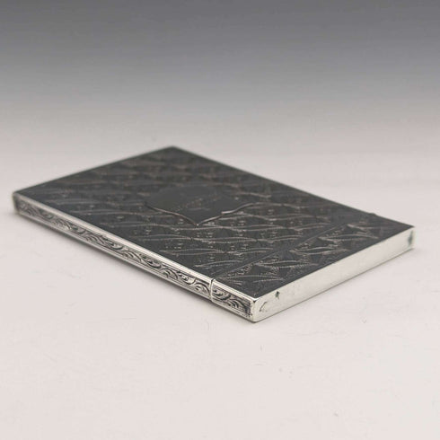 1830 British antique sterling silver card case Edinburgh JR