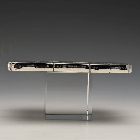Estuche para tarjetas de plata esterlina, antiguo, británico, 1867, Robert Thornton