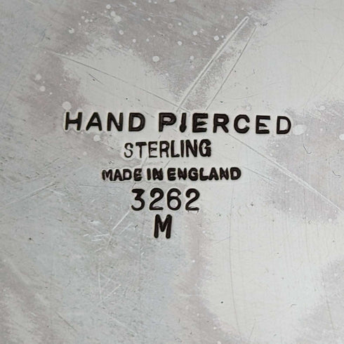 1950年 英国ヴィンテージ 純銀製タッツァ 直径27cm 641g Viner's