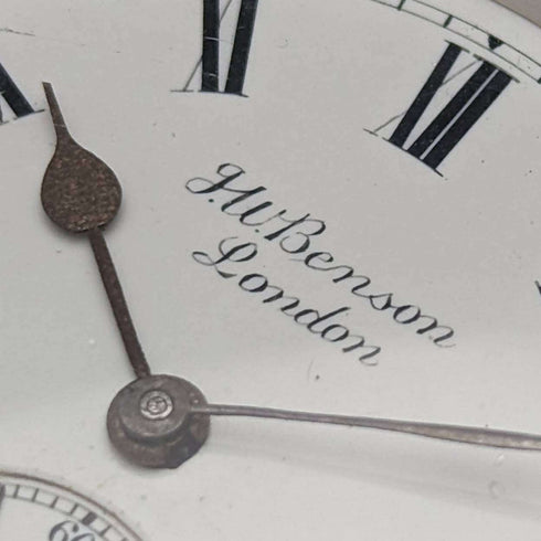 1898 British antique Benson LUDGATE silver side key winding pocket watch works well