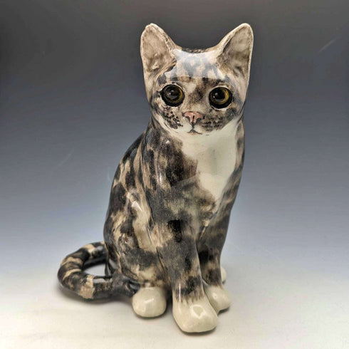 英国温斯坦利肯辛顿猫 虎斑猫 陶瓷人偶(尺寸4)