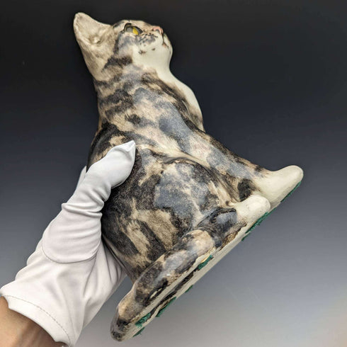 英国温斯坦利肯辛顿猫 虎斑猫 陶瓷人偶(尺寸4)