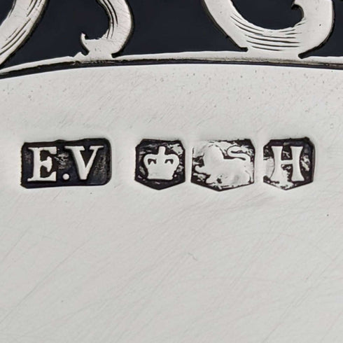 1950年 英国ヴィンテージ 純銀製タッツァ 直径27cm 641g Viner's