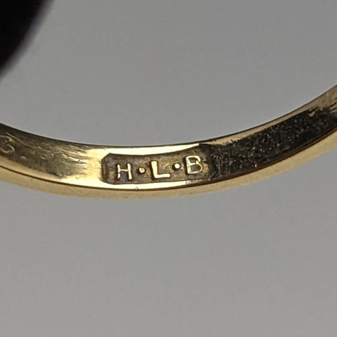 영국 빈티지 액세서리 18K 골드 반지 0.25ct 다이아몬드 H L Brown