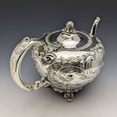 1840年代 英国古董镀银茶壶 654克 Roberts and Hall制