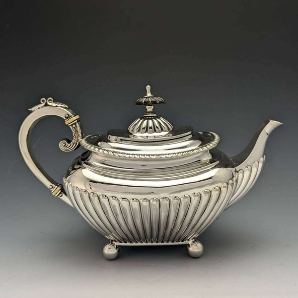 1897 British Antique Sterling Silver Bachelor Teapot 373g James Dixon