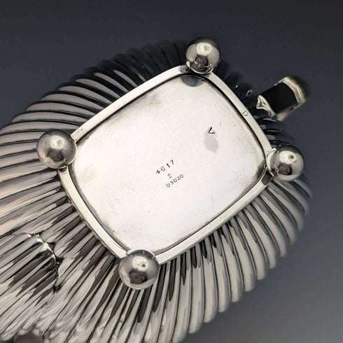 1897년 영국 앤티크 순은제 배첼러 티팟 373g James Dixon