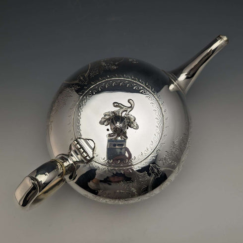 1881年 英国古董镀银茶壶 580g Elkington
