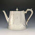 Tetera de plata antigua inglesa de la década de 1870, forma de tambor, chapada en plata, 669 g