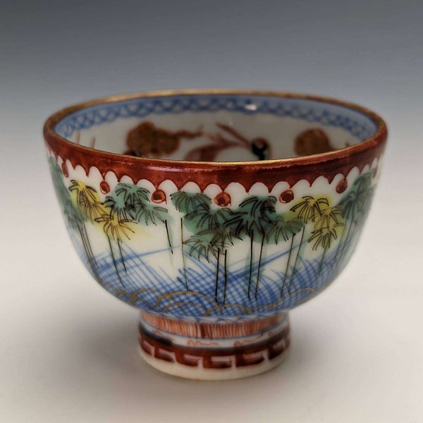 Japanese antique Meiji period Kutani ware sake cup